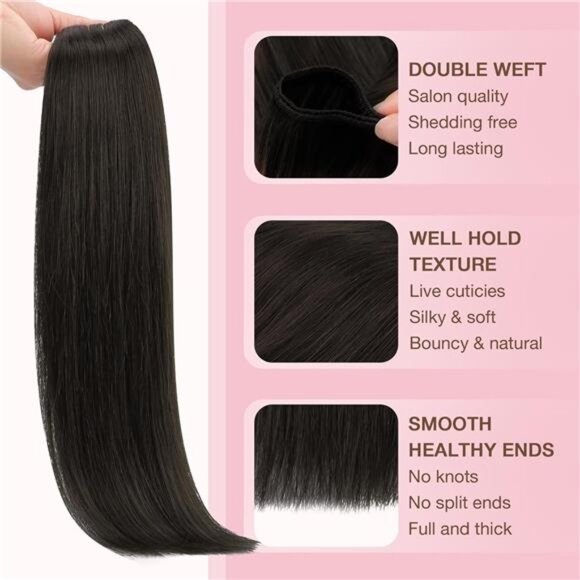 Sew in Hair Extensions Real Human Hair, Weft Hair Extensions Human - Picture 5 of 7